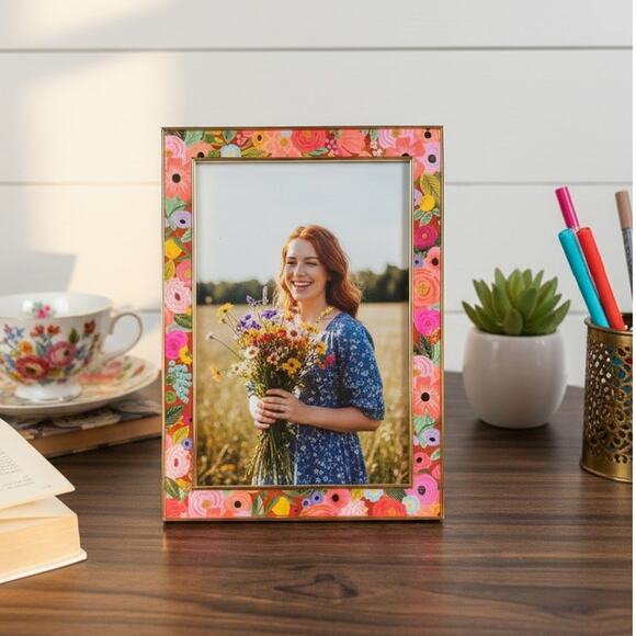 Rifle Paper Co. 4x6 Floral Bloomcore Artsy Feminine Colorful Photo Picture Frame - Picture 2 of 9